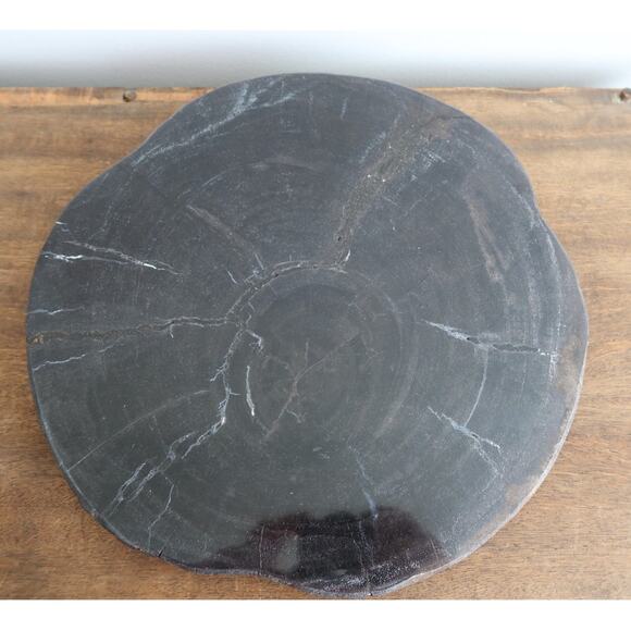 Crate & Barrel Black Petrified Wood Board Charcuterie Board Cheese Board - Picture 2 of 7